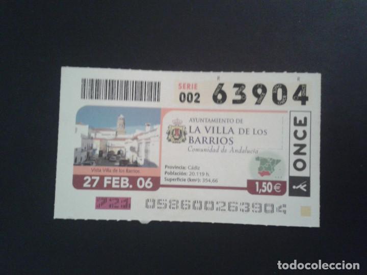 Billets ONCE: CUPON DE LA ONCE. 27/02/2006