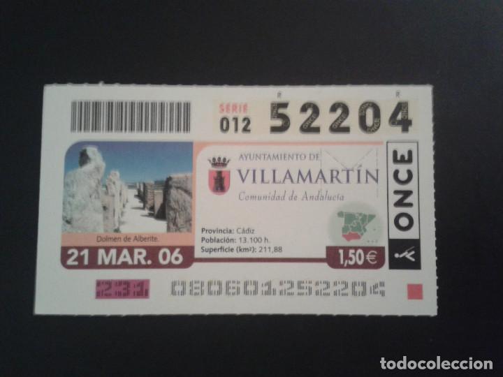 Bilhetes ONCE: CUPON DE LA ONCE. 21/03/2006