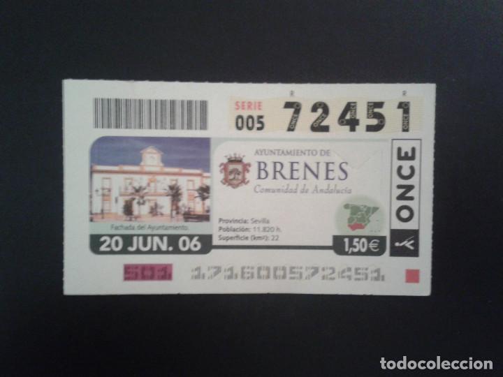 Bilhetes ONCE: CUPON DE LA ONCE. 20/06/2006