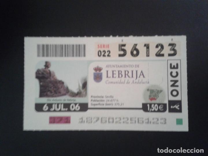 Coupon ONCE: CUPON DE LA ONCE. 06/07/2006