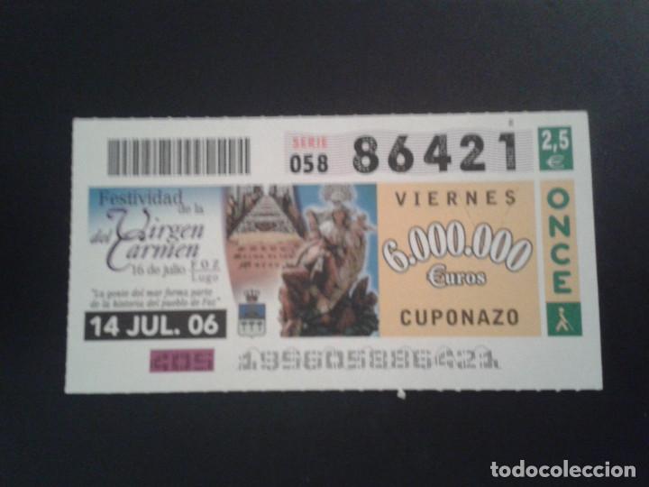 Coupon ONCE: CUPON DE LA ONCE. 14/07/2006