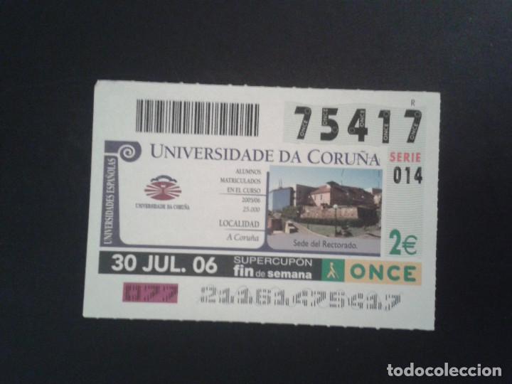 Coupon ONCE: CUPON DE LA ONCE. 30/07/2006