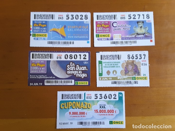 Cupones ONCE: LOTE ONCE 2019 - CUPONAZO PAGA Y S&Aacute;BADO