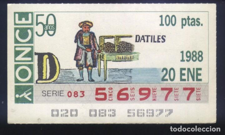 Cupones ONCE: A-9260- CUPON ONCE 20 ENERO. 1988. DATILES - Foto 1