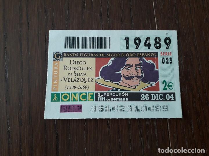 Cupones ONCE: cup&oacute;n de la once, grandes figuras del siglo de oro espa&ntilde;ol, 26-12-04 Velazquez.