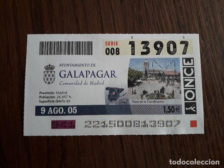 Coupon ONCE: cup&oacute;n de la once de ayuntamientos de Espa&ntilde;a, Galapagar, Madrid 09-08-05