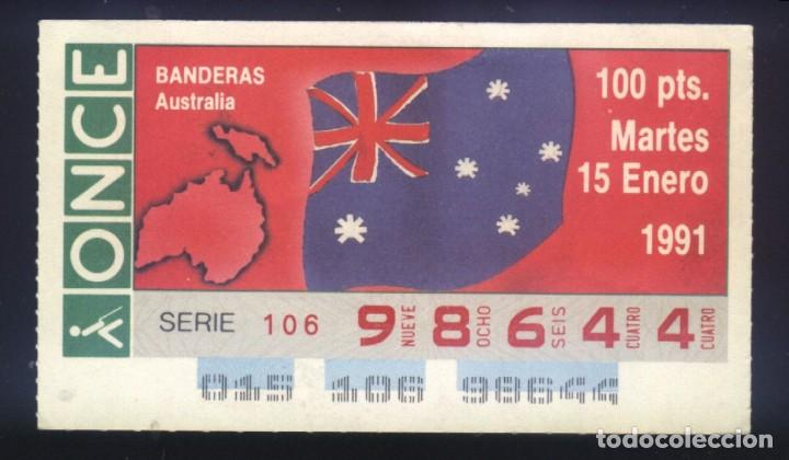 Cupones ONCE: A-8034- CUP&Oacute;N ONCE. 15 ENERO 1991. BANDERA AUSTRALIA.