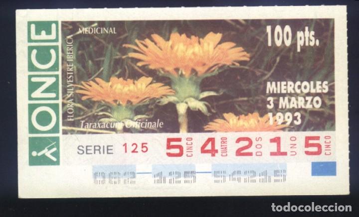 Cupones ONCE: A-8070- CUP&Oacute;N ONCE. 3 MARZO 1993. FLORA SILVESTRE IB&Eacute;RICA. TARAXACUM OFFICINALE.