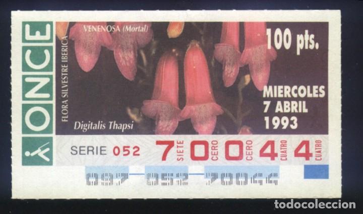 Coupon ONCE: A-8082- CUP&Oacute;N ONCE. 7 ABRIL 1993. FLORA SILVESTRE IB&Eacute;RICA. DIGITALIS THAPSI.