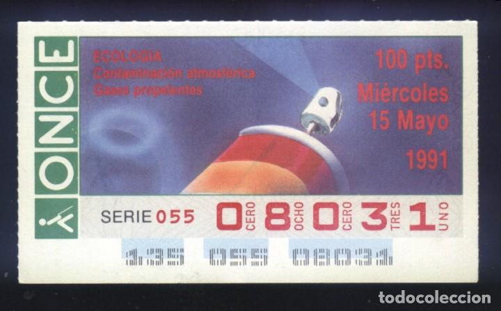 Cupones ONCE: A-8103- CUP&Oacute;N ONCE. 15 MAYO 1991. ECOLOG&Iacute;A. GASES PROPELENTES.