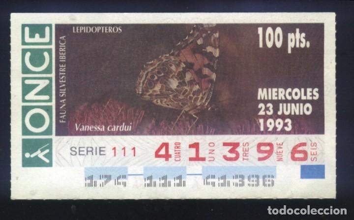 Cupones ONCE: A-8106- CUP&Oacute;N ONCE. 23 JUNIO 1993. FAUNA SILVESTRE IB&Eacute;RICA. LEPIDOPTEROS. VANESSA CARDUI.