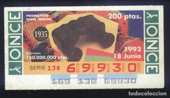 Cupones ONCE: A-8266- CUPON ONCE VIERNES 18 JUNIO 1993. PRISM&Aacute;TICOS. OIGEE.