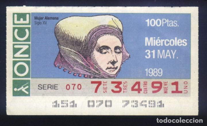 Cupones ONCE: A-8285- CUPON ONCE 31 MAYO 1989. MUJER ALEMANA.