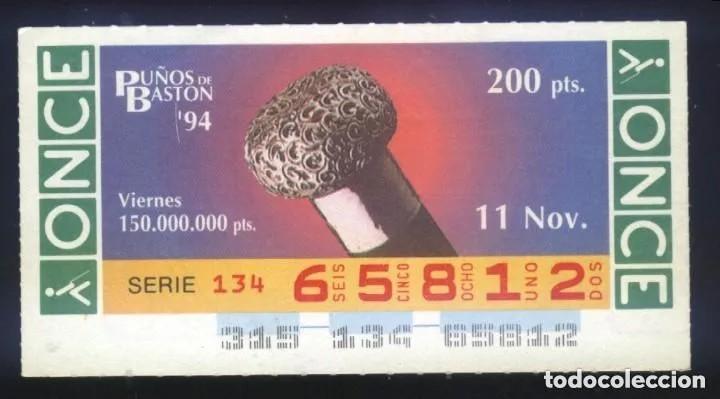 ONCE Coupons: A-8440- CUP&Oacute;N ONCE. VIERNES 11 NOVIEMBRE 1994. PU&Ntilde;OS DE BASTON.