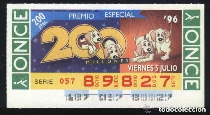 Cupones ONCE: A-8465- CUP&Oacute;N ONCE. VIERNES 5 JULIO 1996