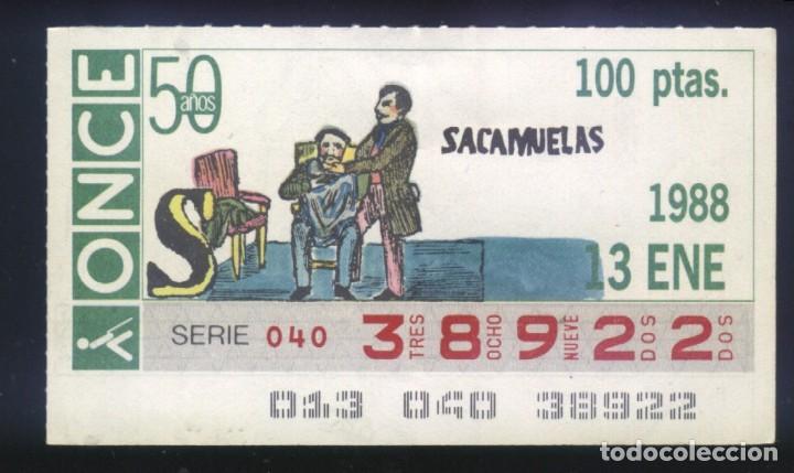 Cupones ONCE: A-8487- CUP&Oacute;N ONCE. 3 ENERO 1988. SACAMUELAS.