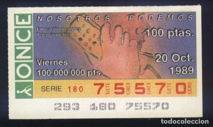 Cupones ONCE: A-8496- CUP&Oacute;N ONCE. Viernes 20 Octubre 1989. TELEMARQUETING.
