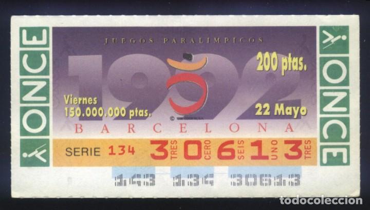 Cupones ONCE: A-8499- CUP&Oacute;N ONCE. VIERNES 22 MAYO 1992.
