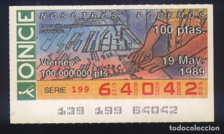 Cupones ONCE: A-8533- CUPON ONCE. 19 MAYO 1989. CARTOGRAF&Iacute;A.