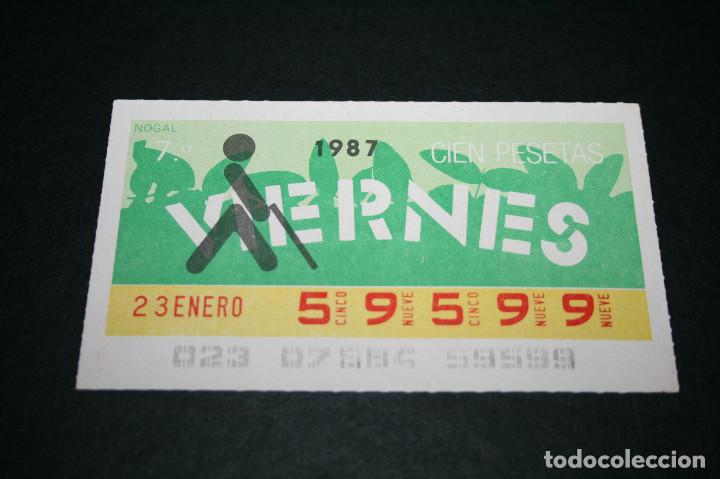 Cupones ONCE: CUP&Oacute;N ONCE - 23 ENERO 1987 - NOGAL - Foto 1