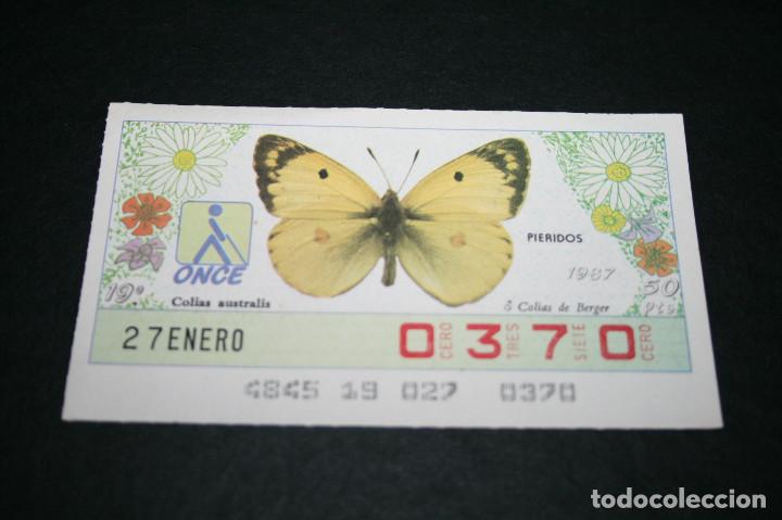 Bilhetes ONCE: CUP&Oacute;N ONCE - 27 ENERO 1987 - PI&Eacute;RIDOS, COLIAS DE BERGER
