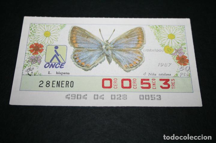 Bilhetes ONCE: CUP&Oacute;N ONCE - 28 ENERO 1987 - LIC&Eacute;NIDOS, NI&Ntilde;A CATALANA
