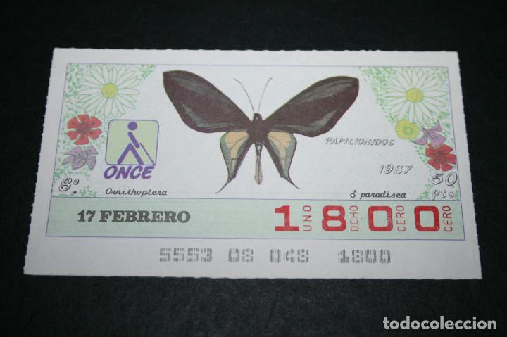 Bilhetes ONCE: CUP&Oacute;N ONCE - 17 FEBRERO 1987 - PAPILIONIDOS, PARADISEA