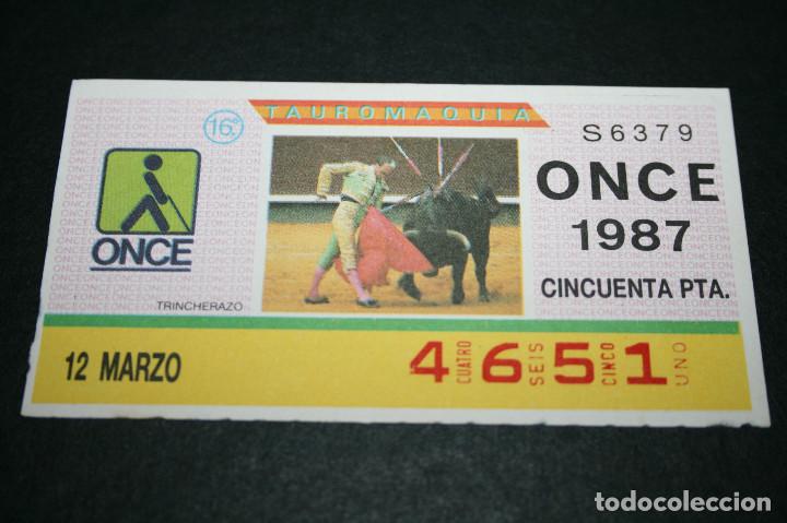 Billets ONCE: CUP&Oacute;N ONCE - 12 MARZO 1987 - TAUROMAQUIA, TRINCHERAZO