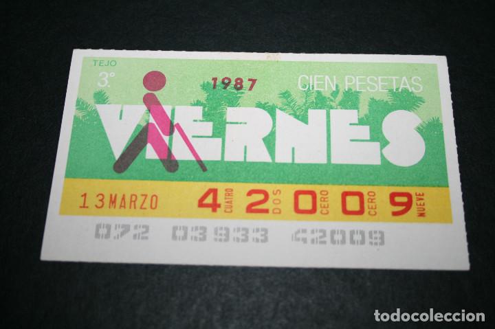 Cupones ONCE: CUP&Oacute;N ONCE - 13 MARZO 1987 - TEJO - Foto 1