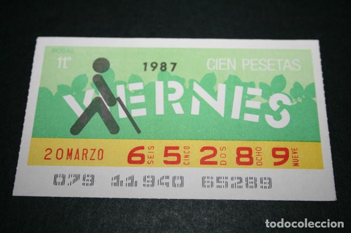 Cupones ONCE: CUP&Oacute;N ONCE - 20 MARZO 1987 - ROSAL - Foto 1
