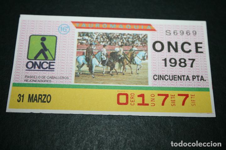 Billets ONCE: CUP&Oacute;N ONCE - 31 MARZO 1987 - TAUROMAQUIA, PASEILLO DE CABALLEROS REJONEADORES