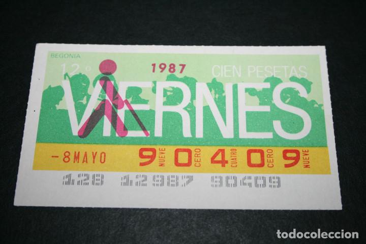 Cupones ONCE: CUP&Oacute;N ONCE - 8 MAYO 1987 - BEGONIA - Foto 1