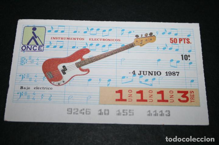 Coupon ONCE: CUP&Oacute;N ONCE - 4 JUNIO 1987 - INSTRUMENTOS ELECTR&Oacute;NICOS, BAJO EL&Eacute;CTRICO