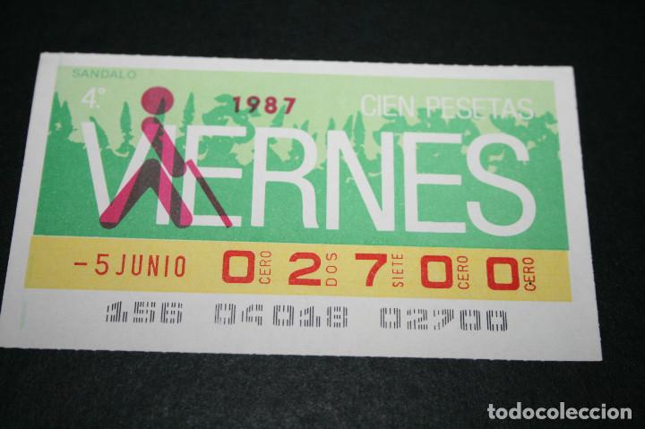 ONCE Coupons: CUP&Oacute;N ONCE - 5 JUNIO 1987 - S&Aacute;NDALO