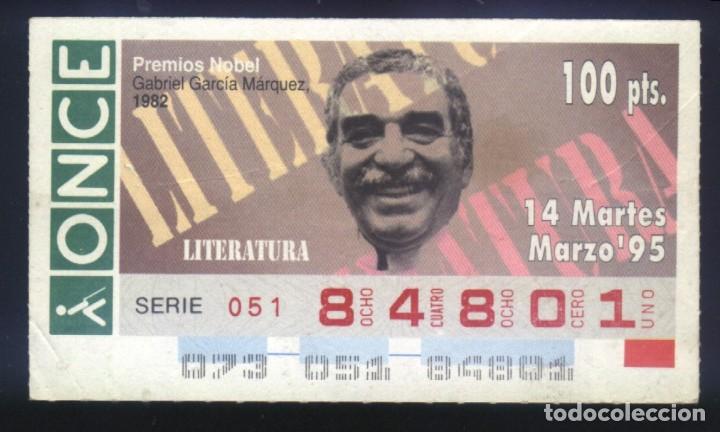 Cupones ONCE: A-8589- CUP&Oacute;N ONCE. 14 MARZO 1995. NOBEL LITERATURA. GABRIEL GARC&Iacute;A M&Aacute;RQUEZ.