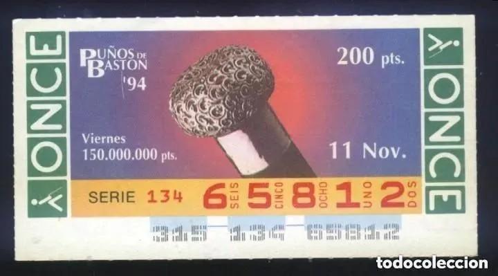 ONCE Coupons: A-8609- CUP&Oacute;N ONCE. VIERNES 11 NOVIEMBRE 1994. PU&Ntilde;OS DE BASTON.