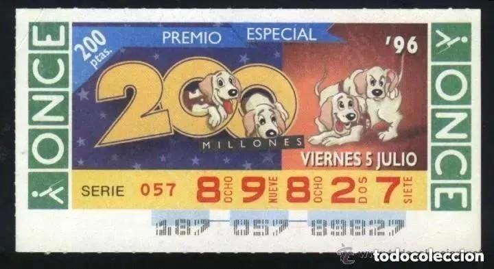 Cupones ONCE: A-8652- CUP&Oacute;N ONCE. VIERNES 5 JULIO 1996