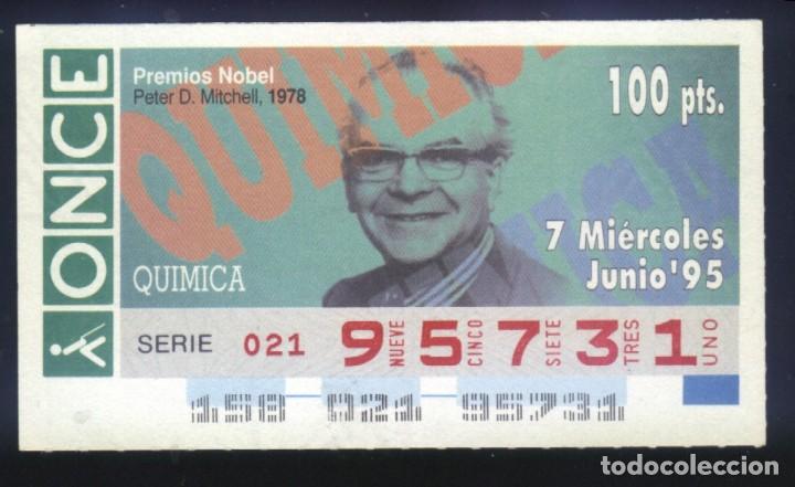 Cupones ONCE: A-8663- CUP&Oacute;N ONCE 7 JUNIO 1995. NOBEL QU&Iacute;MICA. PETER D. MITCHELL.