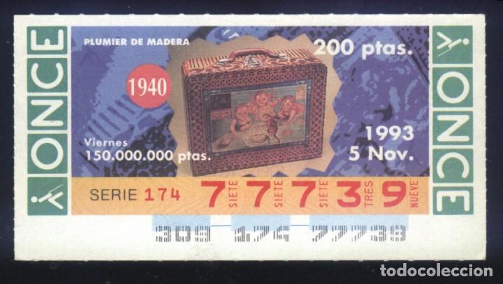 Cupones ONCE: A-8732- CUP&Oacute;N ONCE. VIERNES 5 NOVIEMBRE 1993. PLUMIER DE MADERA.