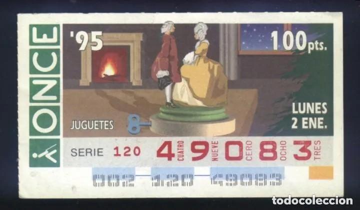 Cupones ONCE: A-8793- CUP&Oacute;N ONCE. 2 ENERO 1995. JUGUETES.