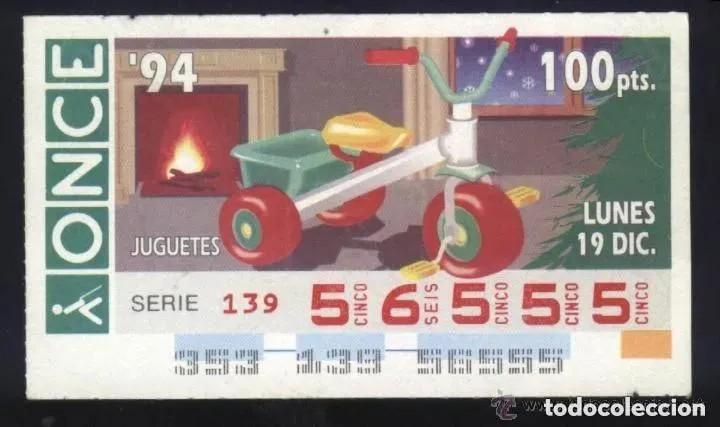 Cupones ONCE: A-8795- CUP&Oacute;N ONCE 19 DICIEMBRE 1994. JUGUETES.