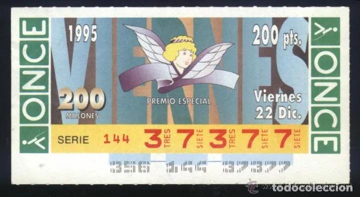 Cupones ONCE: A-8834- CUPON ONCE VIERNES 22 DICIEMBRE 1995. ANGELES