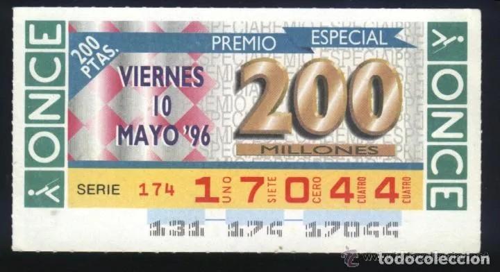 Cupones ONCE: A-8881- CUP&Oacute;N ONCE VIERNES 10 MAYO 1996
