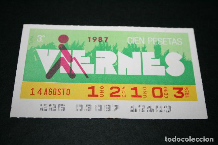 Cupones ONCE: CUP&Oacute;N ONCE - 14 AGOSTO 1987 - TUYA - Foto 1