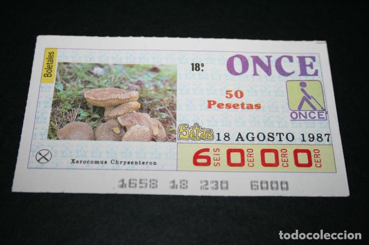 Coupon ONCE: CUP&Oacute;N ONCE - 18 AGOSTO 1987 - BOLETALES, XEROCOMUN CHRYSENTARON