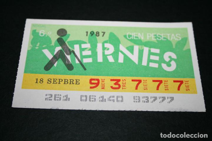Billets ONCE: CUP&Oacute;N ONCE - 18 SEPTIEMBRE 1987 - NOGAL