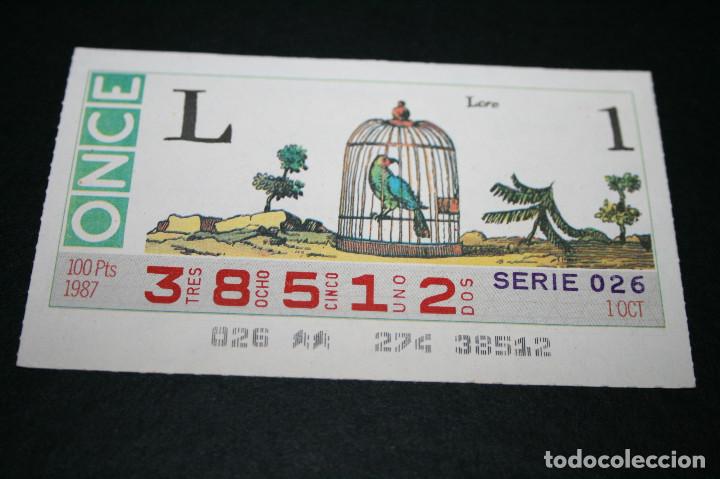 Cupones ONCE: CUP&Oacute;N ONCE - 1 OCTUBRE 1987 - LORO - Foto 1