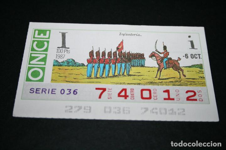 Cupones ONCE: CUP&Oacute;N ONCE - 6 OCTUBRE 1987 - INFANTERIA - Foto 1