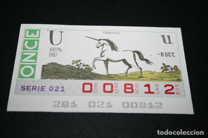 Cupones ONCE: CUP&Oacute;N ONCE - 8 OCTUBRE 1987 - UNICORNIO - Foto 1