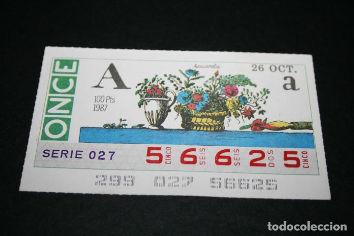 Cupones ONCE: CUP&Oacute;N ONCE - 26 OCTUBRE 1987 - ACUARELA - Foto 1